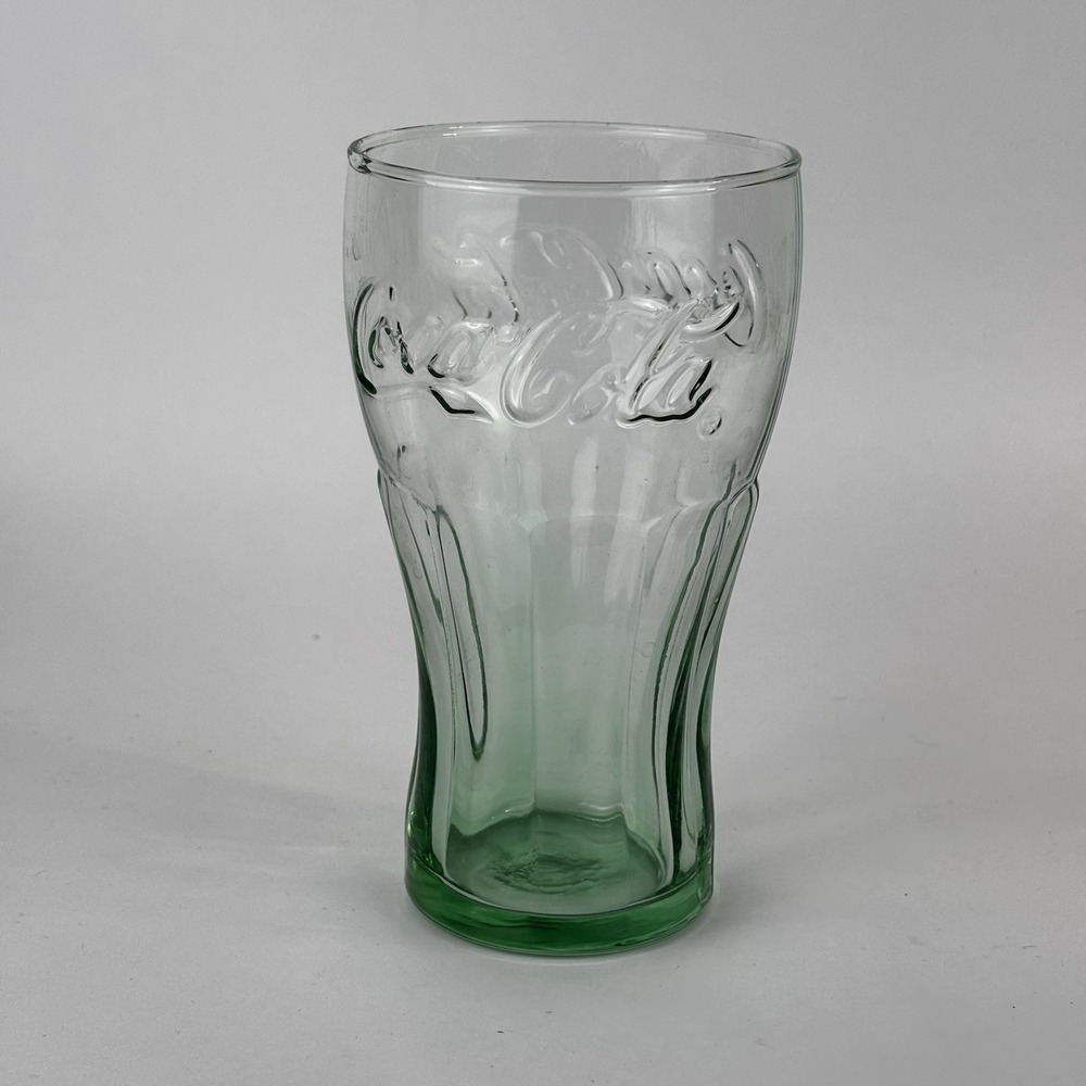 Coca-Cola Vintage Green Tint Drinking Glass 16 oz. 6" Tall